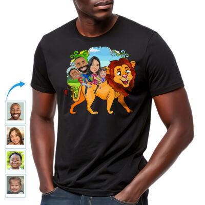 Personalized Lion Family Shirts: Transform Photos into Fun Family Adventure Tees Family www.customywear.com