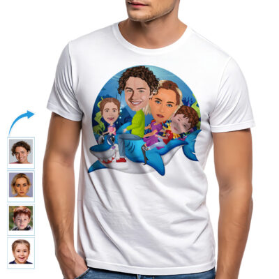 Custom Baby Shark Family Shirts | Personalized Shark Riding Tees Family www.customywear.com