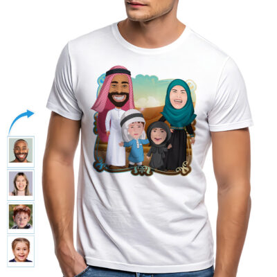 Create Your Custom Arabic Family Shirts – Personalize Memories in Traditional Arab Attire Family www.customywear.com