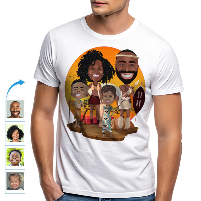 Egyedi afrikai családi ingek: személyre szabott sivatagi kalandpóló Egyedi ajándékok – afrikai ruha www.customywear.com 10