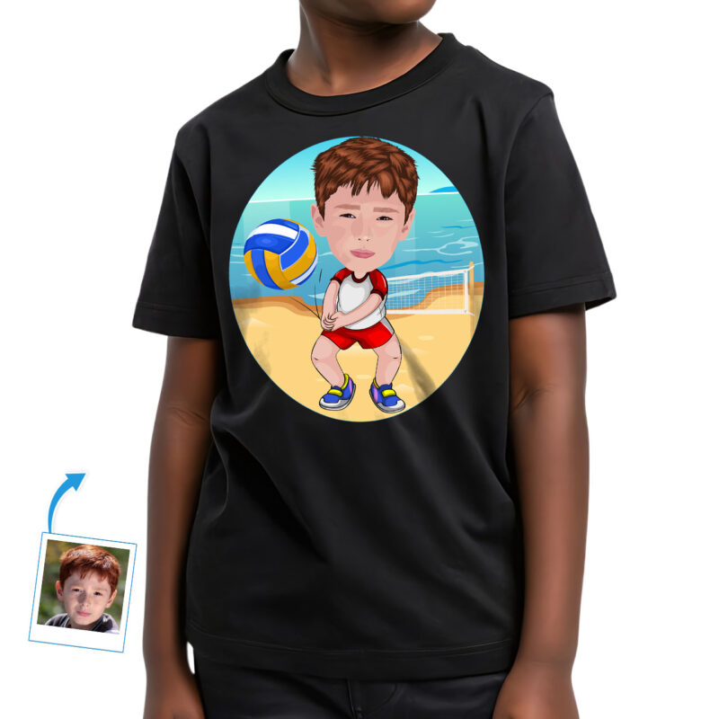 Custom Beach Volleyball Youth T-Shirt – Personalized Kid’s Volleyball Tee Boy's T-shirts www.customywear.com 27