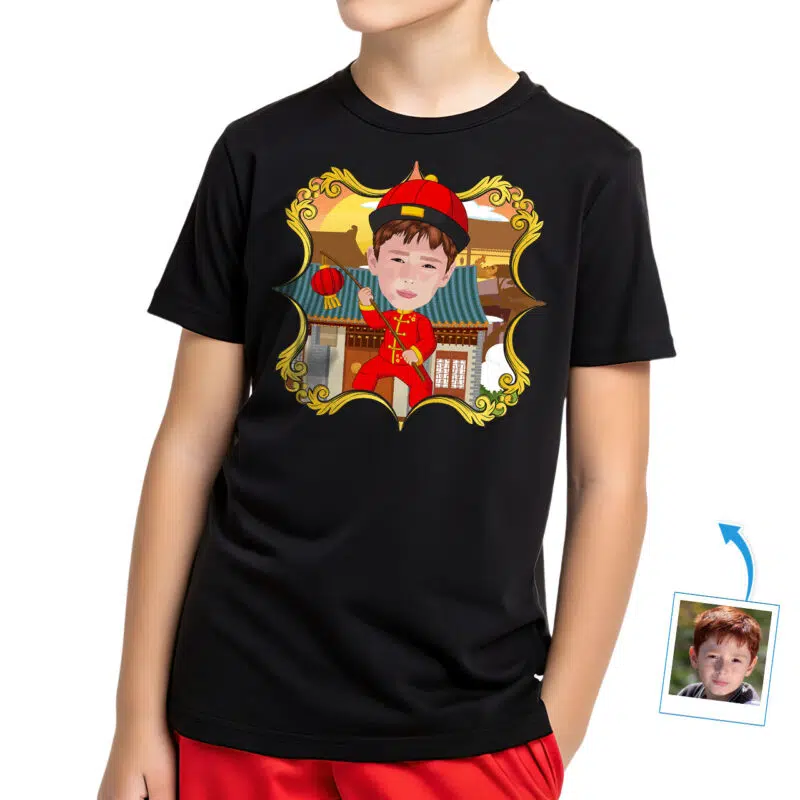 Camisa tradicional china personalizada para jóvenes | Regalos de arte chino personalizados para niños Camisetas para niño www.customywear.com 27