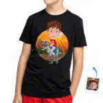 T-shirt personnalisé « Cavalier de dinosaure » | Transformez votre photo en t-shirt d'anniversaire personnalisé Anniversaire www.customywear.com 28