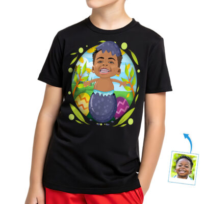 Personalizovaná košeľa s veľkonočnými vajíčkami | Vlastné foto tričko pre chlapčenské tričká www.customywear.com