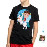 Personalized Unicorn Rider Shirt – Enchanting Kids Tee Boy's T-shirts www.customywear.com 28
