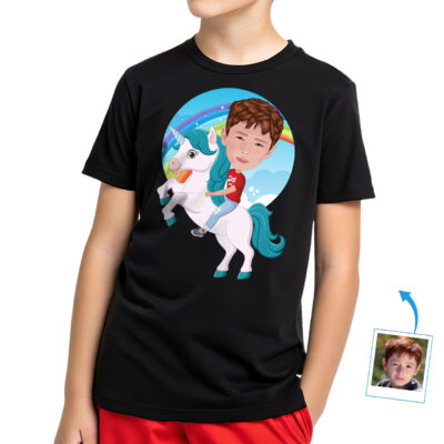 Maglietta personalizzata Unicorn Rider - Maglietta per bambini Enchanting Kids Tee T-shirt per bambini www.customywear.com