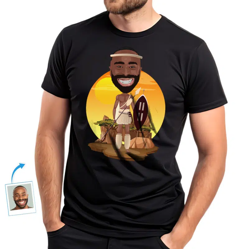 Transforme sua foto em uma camiseta afro-americana personalizada – Camiseta masculina com retrato tradicional País www.customywear.com 27