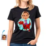 Egyedi dinoszaurusz póló nőknek – személyre szabott lányos dinoszauruszpóló Egyedi ajándékok – Dinosaur Ride www.customywear.com 28