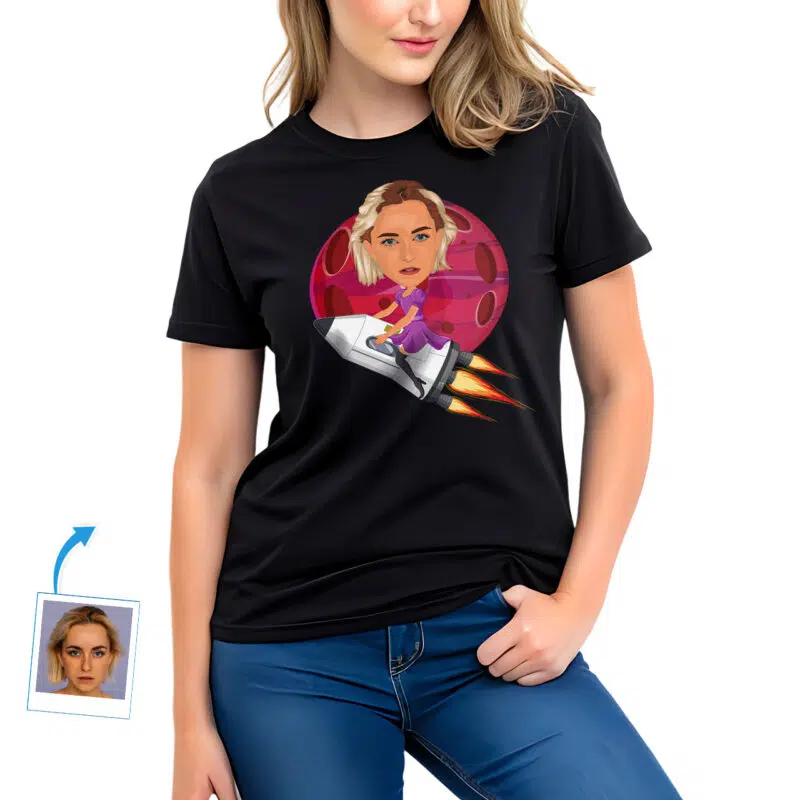 Camiseta personalizada de aventura espacial: transforma tu foto en una camiseta personalizada de cohete Regalos personalizados - Cohete www.customywear.com 27