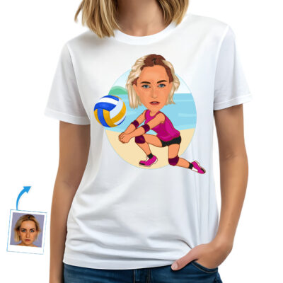 Custom Beach Volleyball Women’s Shirt – Personalized Female Player Tee T-shirts for Women www.customywear.com