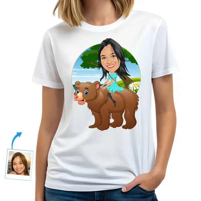 Camiseta feminina personalizada com estampa de urso – Camiseta personalizada com estampa de urso de pelúcia Presentes personalizados - Bear Ride www.customywear.com 27