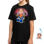 Personalized Drummer Girl Shirt – Custom Rock n Roll Kids Tee Custom Gifts - Drummers www.customywear.com 28
