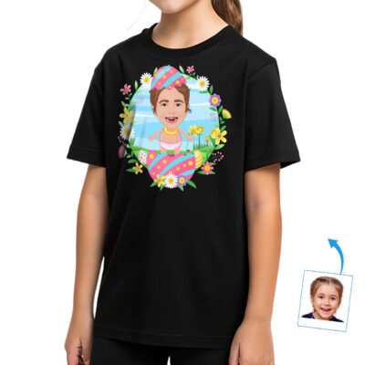 Personalized Hatching Easter Egg Shirt | Custom Youth Tee for Girls Girl's T-shirts www.customywear.com