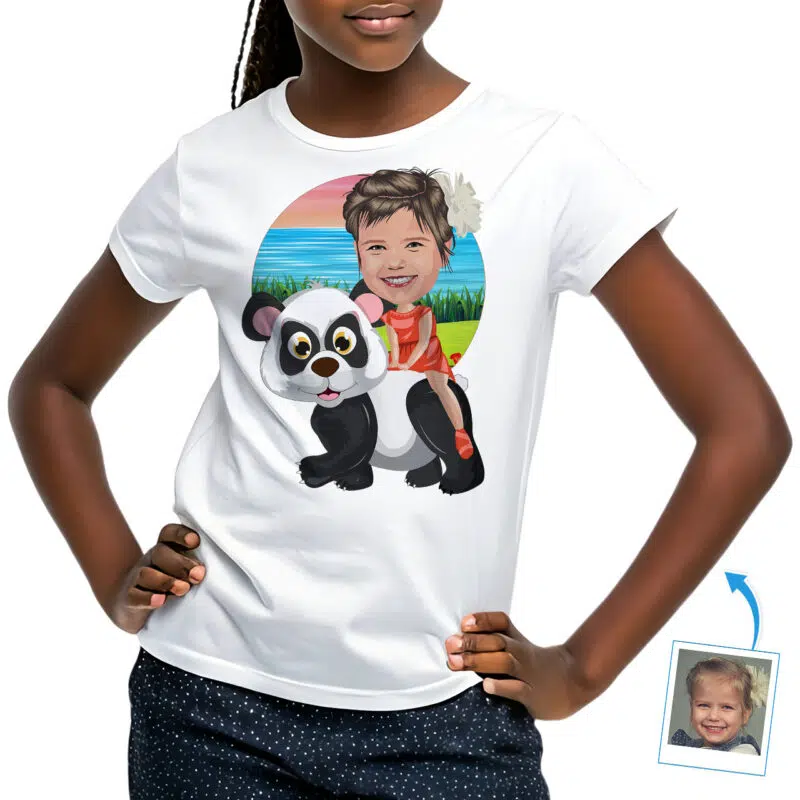 Egyedi Panda Riding Girl ing | Személyre szabott ifjúsági póló Egyedi ajándékok – Panda Ride www.customywear.com 27