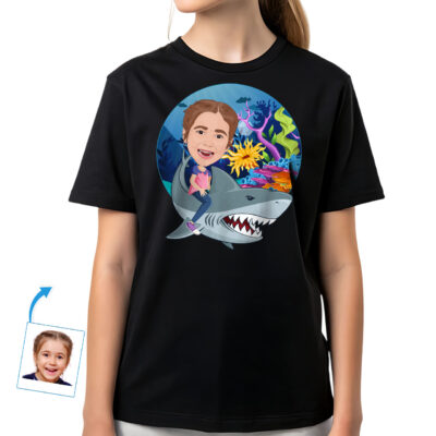 Custom Baby Shark Shirt | Personalized Whale Shark Youth Tee Girl's T-shirts www.customywear.com