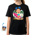 定制冲浪女孩青年 T 恤定制礼品 - 冲浪板 www.customywear.com 28