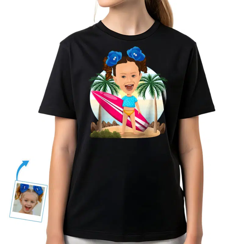 定制冲浪女孩青年 T 恤定制礼品 - 冲浪板 www.customywear.com 27