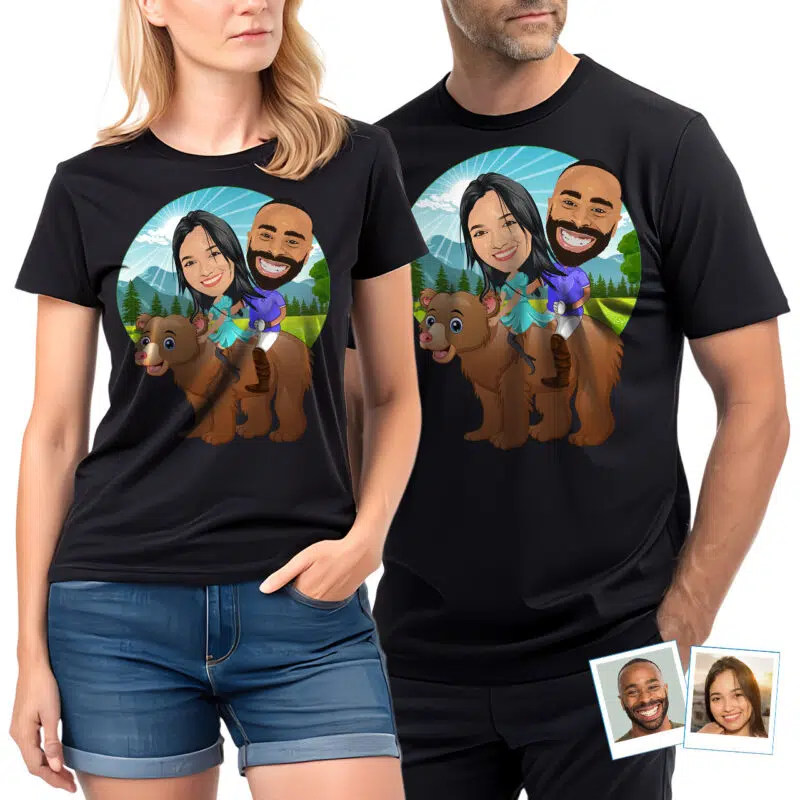 Koszulka dla par z misiem – spersonalizowana koszulka z misiem Puchatkiem dla niego Prezenty na zamówienie - Bear Ride www.customywear.com 27