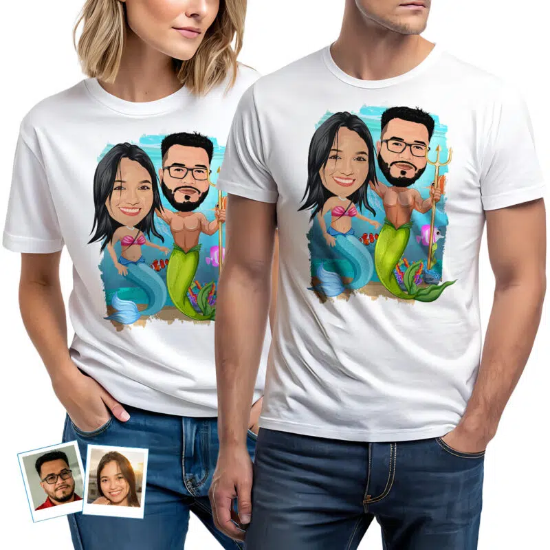 Mermaid Dreams Come True: Custom Photo Mermaid Couple Shirt Custom Gifts - Mermaid www.customywear.com 27