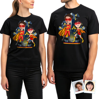 Personalized Superhero Couples Shirt – Unleash Your Super Love! T-shirts for Couple www.customywear.com