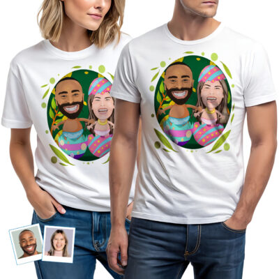 Personalized Easter Egg Couple T-Shirts – Custom Christian Gifts T-shirts for Couple www.customywear.com