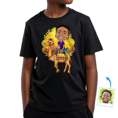 Custom Camel Riding Boy Shirt | Personalized Desert Adventure Tee Boy's T-shirts www.customywear.com
