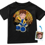 Egyedi dobos fiú póló | Alakítsa át fényképét személyre szabott zenei pólóvá Fiúpólók www.customywear.com 29