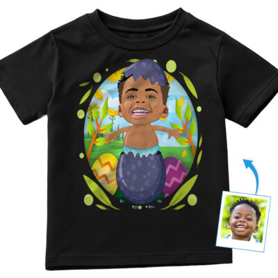 Personalized Hatching Easter Egg Shirt | Custom Photo Tee for Youth Boy's T-shirts www.customywear.com 2