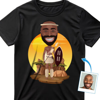Transform Your Photo into a Custom African American T-Shirt – Male Traditional Portrait Tee T-shirts For Men www.customywear.com 2