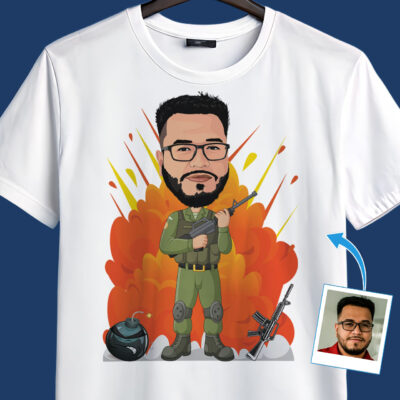 Transform Your Photo into a Custom Male Army Soldier Tee – Personalized Military T-Shirt T-shirts For Men www.customywear.com 2