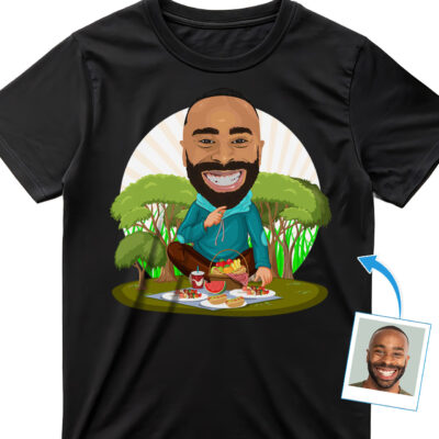Transform Your Photo into a Personalized Solo Picnic Custom T-Shirt T-shirts For Men www.customywear.com 2