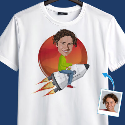 Personalized Spaceship Adventure Custom T-Shirt | Photo to Tee Masterpiece T-shirts For Men www.customywear.com 2