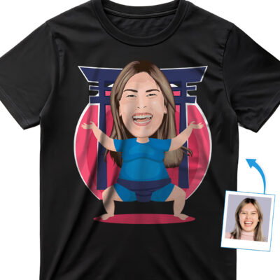 Personalized Sumo Wrestler T-Shirt – Transform Your Photo into Custom Japanese Tee T-shirts for Women www.customywear.com 2