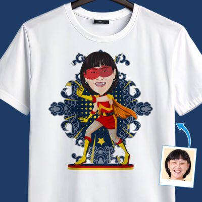 Custom Female Superhero T-Shirt – Personalized Heroic Women’s Gift T-shirts for Women www.customywear.com 2