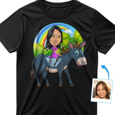 Personalized Donkey T-Shirt – Custom Photo Tee for Animal Lovers T-shirts for Women www.customywear.com 2