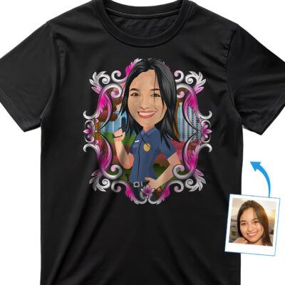 Custom Police Wife Shirt | Personalized Officer Mom Tee T-shirts for Women www.customywear.com 2