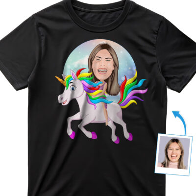 Personalized Women’s Unicorn Riding Shirt | Custom Magical Tee for All Ages T-shirts for Women www.customywear.com 2