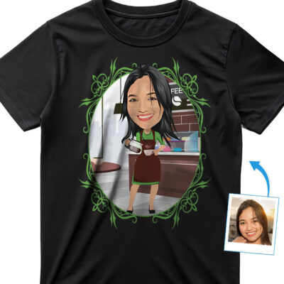 Custom Female Barista Shirt – Personalized Waitress Tee T-shirts for Women www.customywear.com 2