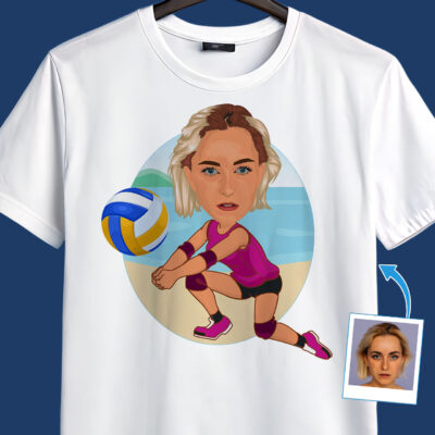 Custom Beach Volleyball Women’s Shirt – Personalized Female Player Tee T-shirts for Women www.customywear.com 2