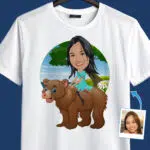 Camiseta feminina personalizada com estampa de urso – Camiseta personalizada com estampa de urso de pelúcia Presentes personalizados - Bear Ride www.customywear.com 29