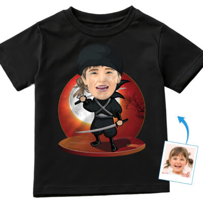 Custom Ninja Girl Katana Shirt | Personalized Youth Tee | Inspirational Gift Girl's T-shirts www.customywear.com 2