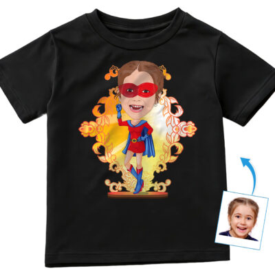 Personalized Superhero Kids Custom T-Shirt | Photo to Tee Masterpiece Girl's T-shirts www.customywear.com 2