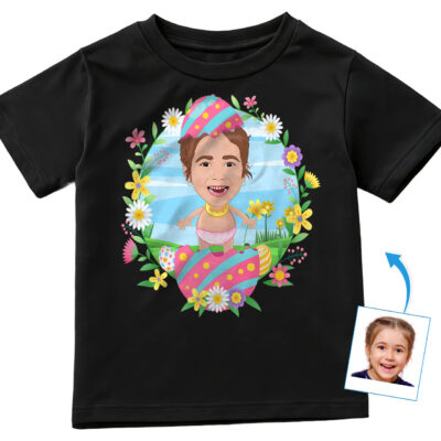 Personalized Hatching Easter Egg Shirt | Custom Youth Tee for Girls Girl's T-shirts www.customywear.com 2