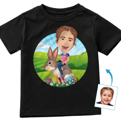 Personalized Easter Bunny Ride Shirt | Custom Youth Tee for Girls Girl's T-shirts www.customywear.com 2