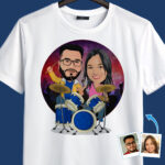 Košile pro pár bubeníků na míru – personalizované hudební tričko pro bubenické nadšence Dárky na míru – bubeníci www.customywear.com 29