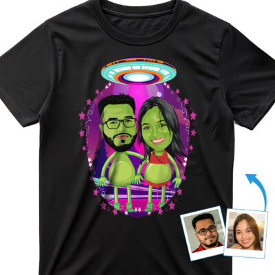 Custom Couples Alien Shirt – Personalized Space Anniversary and Birthday Gift T-shirts for Couple www.customywear.com 2