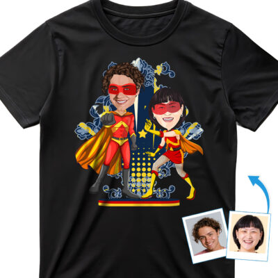 Personalized Superhero Couples Shirt – Unleash Your Super Love! T-shirts for Couple www.customywear.com 2