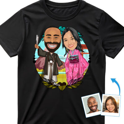 Personalized Japanese Couple Shirts – Custom Portrait Tees for Anniversary T-shirts for Couple www.customywear.com 2