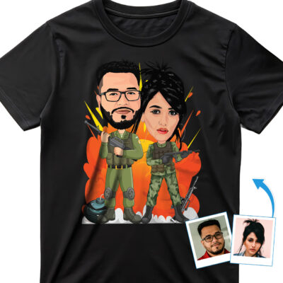 Transform Your Photo into Custom Couples Army Shirt – Personalized Military Gift T-shirts for Couple www.customywear.com 2