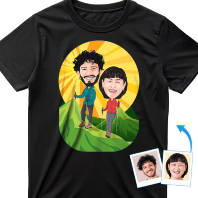 Custom Hiking Couples Shirts – Personalized Mountain Adventure Tees T-shirts for Couple www.customywear.com 2